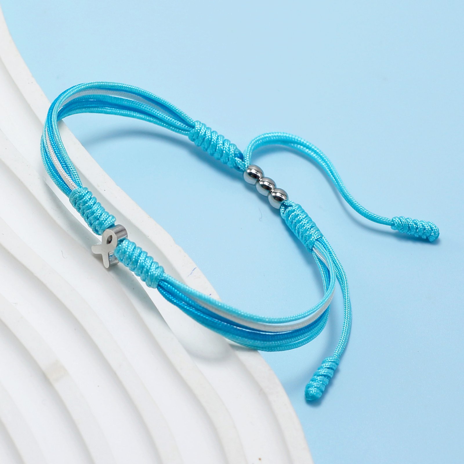 Light Blue Awareness Bracelet for Addisons Behcets Thyroid and Graves Disease, Chronic Illness, Hyperaldosteronism, Lymphedema, Men’s Health, Prostate Cancer, and Cushing, Klinefelter’s, DiGeorge, Shprintzen, Velo-Cardio Facial and Twin to Twin Transfusion (TTTS)