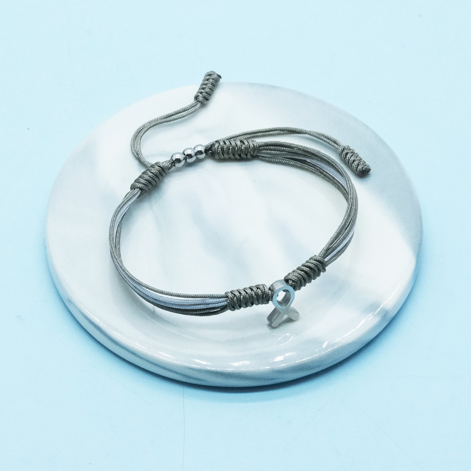 Grey Awareness Bracelet for Parkinson, Alpha-1 Antitrypsin Deficiency, Brain Tumors, Allergies, Brain Cancer, Asthma, Diabetes, Aphasia