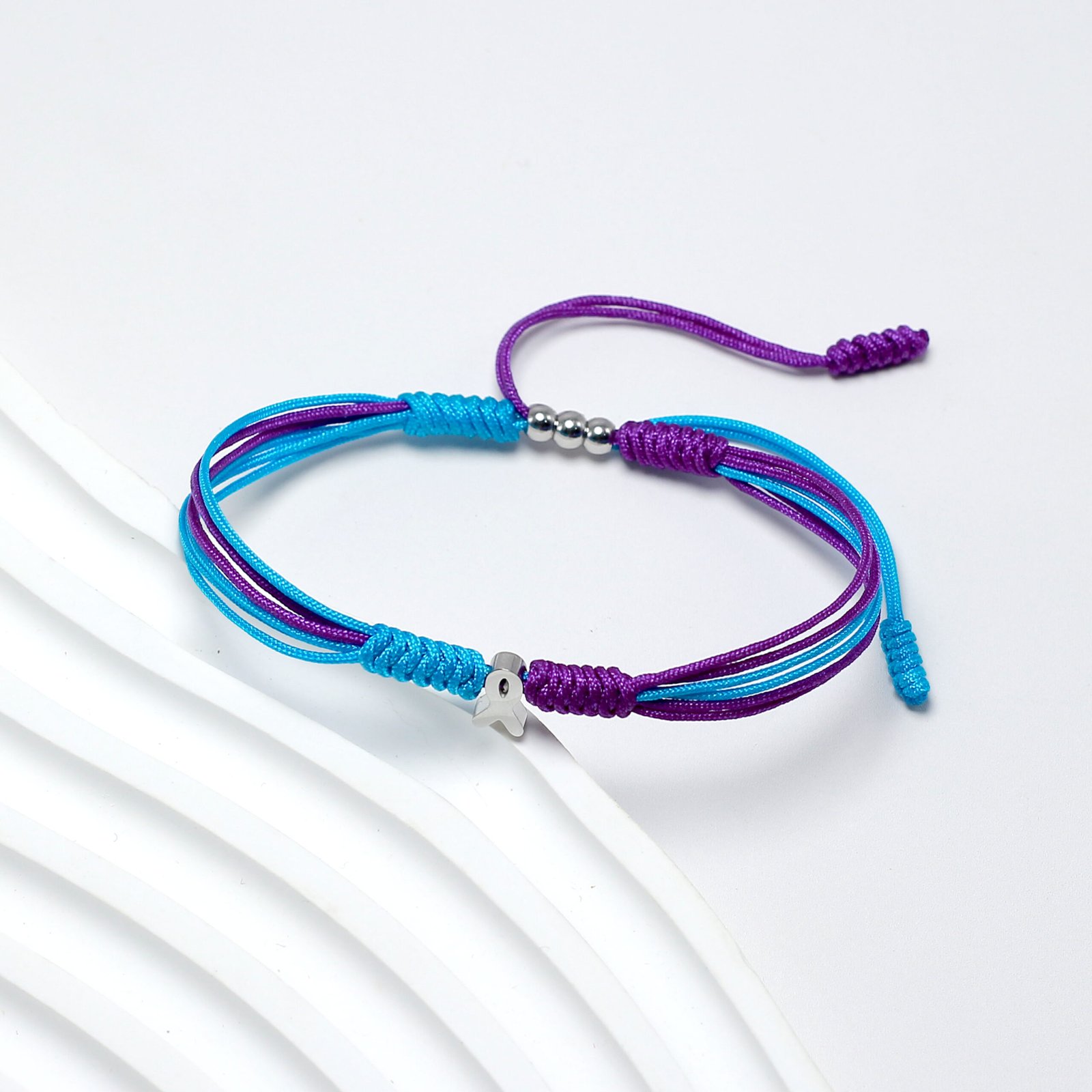 Teal and Purple Awareness Bracelet for Suicide Prevention, Domestic Violence Sexual Assault End Violence Against Women and More